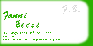 fanni becsi business card